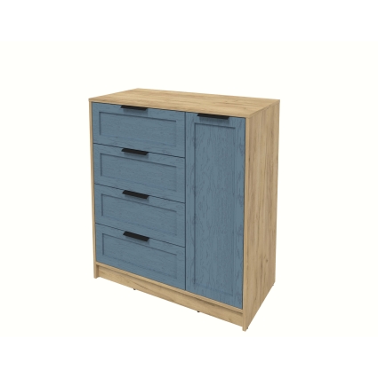 Тумба Тренд КТ-Т90 (Дуб золотой ЛДСП/ Дуб лазурный ЛМДФ) Ш900 В1020 Г451